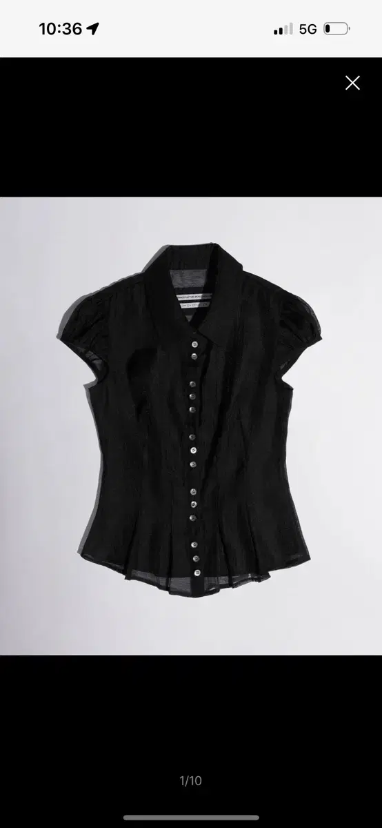 Sculptor Sheer Pleated Hem Blouse ブラック SCULPTOR】Sheer Pleated Hem Blouse